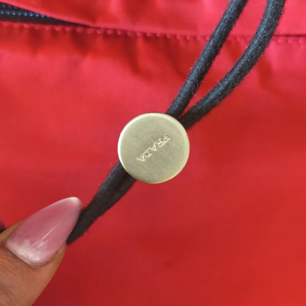 Y2K Prada Red Nylon Backpack Utility Tactical Vintage - Adjustable Waist Strap